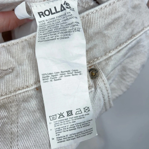 Rolla's High Rise Original Straight Jeans Cream Neutral 100% Cotton Size 28 - Picture 8 of 11